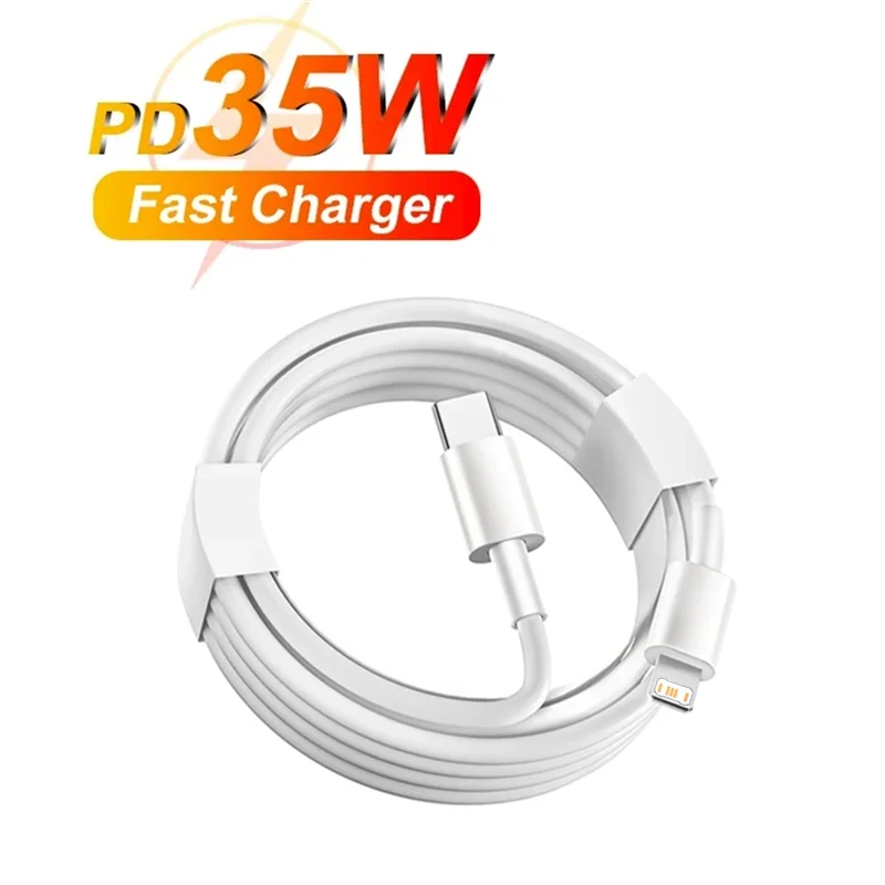 10ft 3m Ultra Long 35W PD Fast Charging Cable for iPhone Pro Max X XR XS 8 Plus Rapid Charger Data Transfer Cable 2m