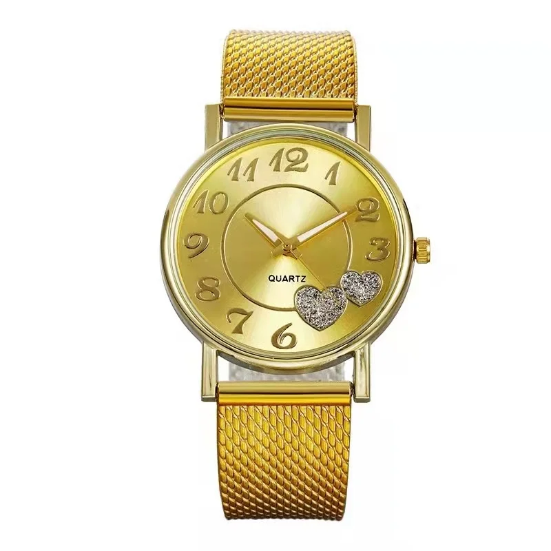 

High quality fashion business ladies leisure environmentally friendly silica mesh with quartz watch waterproof luminous clock