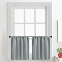 1pc Solid Short Curtain, Small Curtains for Kitchen, Bathroom, High Blackout Curtains for Home Decoration, UV Protection 2