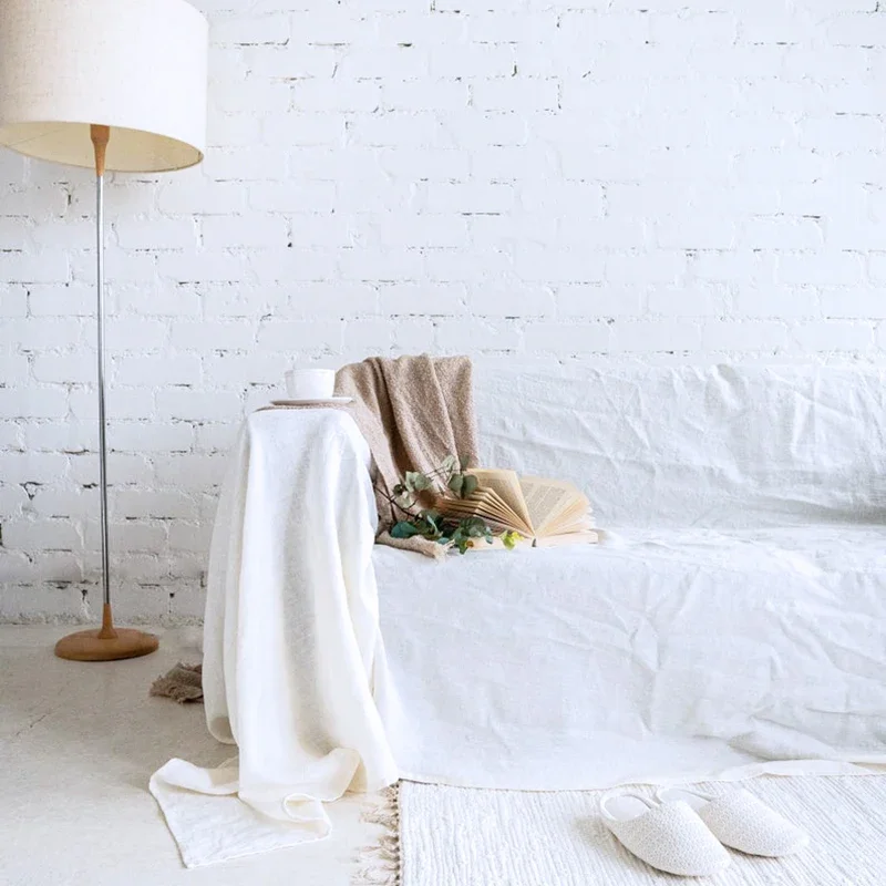 100% Linen Sofa Cover ,Premium Quality Sofa Slipcover, Soft Couch Chair Cover for Living Room Bedroom LOVESEAT Home Textile 2