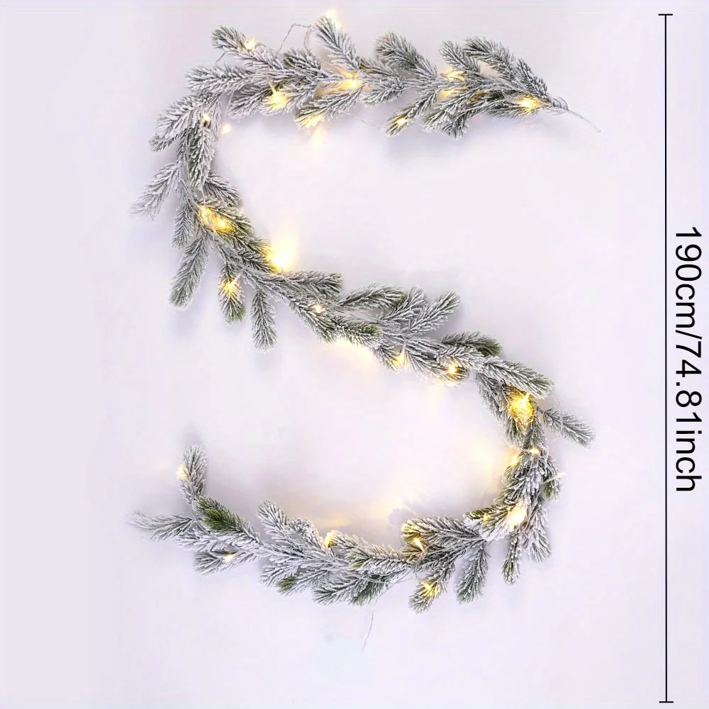 thumbnail image 1 of 6.23ft Artificial Plants Christmas Garland Wreath Xmas Home Party Wedding Decoration Pine Tree Rattan Hanging Ornament, 1 of 5
