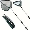 Extendable 55-112cm Handle Portable Retractable Folding Fishing Brail Net Telescopic Fishing Landing Scoop Net for Freshwater