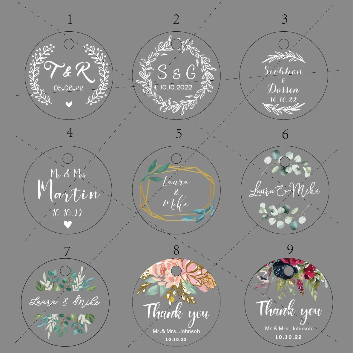 Description Picture 4 of itemBY6-35mm Diameter 100pcs White Text Print Kraft paper Hang Tags Private Label Garment Accessories Price Tags For The Store