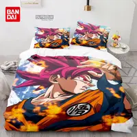 Parure de lit Dragon Ball, dessin animé japonais, housse de couette, Goku, taie d'oreiller, Double, Queen, King Size, Textile de maison pour chambre d'enfants 5