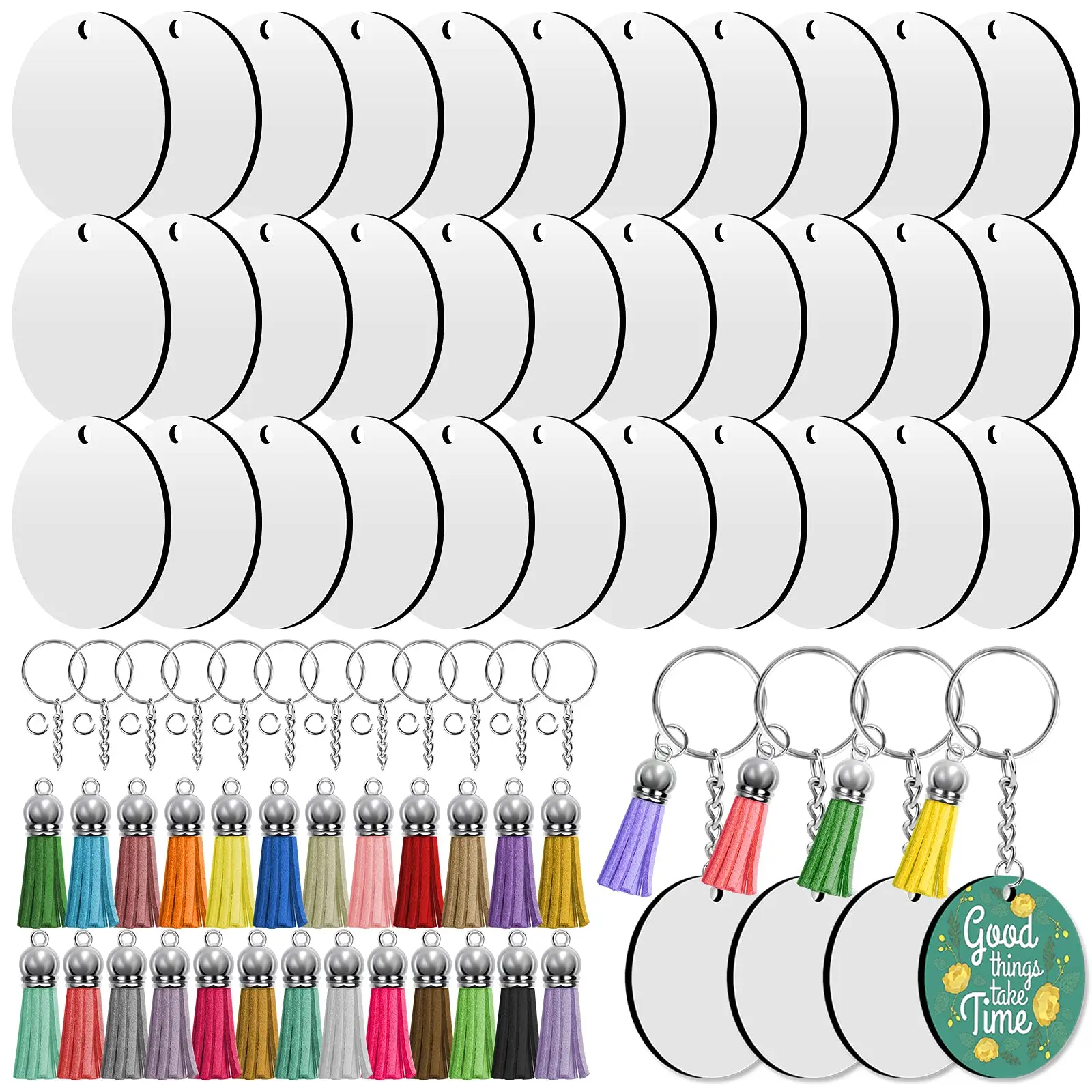 80Pcs Sublimation Bookmark Blank Heat Transfer Bookmarks DIY Bookmarks With  Hole And Colorful Tassels For Crafts