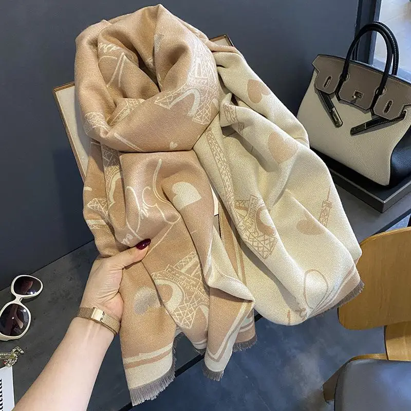 

2023 модная плотная шаль, палантины, Женский кашемировый шарф, зимние теплые шарфы на шею, дизайнерское мягкое одеяло Bufanda, пончо, бандана