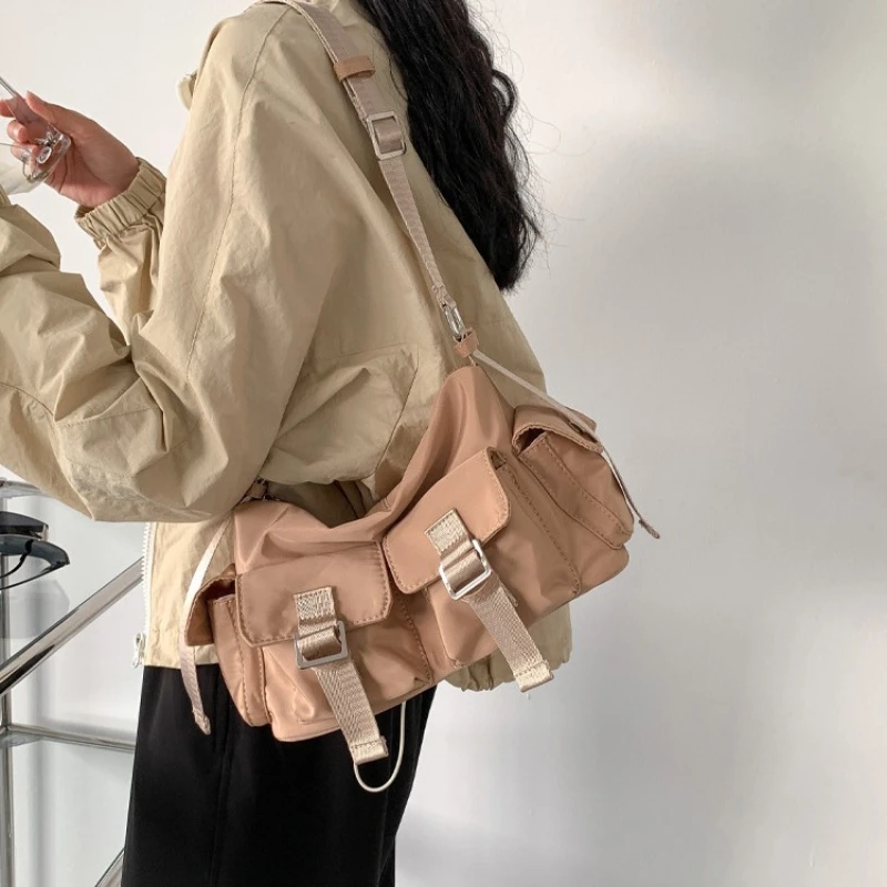 【Premium】Workwear Style Single Shoulder Bag Cross Shoulder Bag Women's Versatile New Unique High Quality Nylon