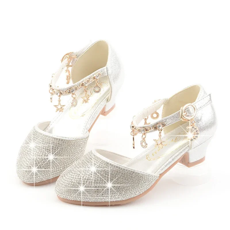 Belly Dance Performance Heeled Shoes for Girls Golden Bling