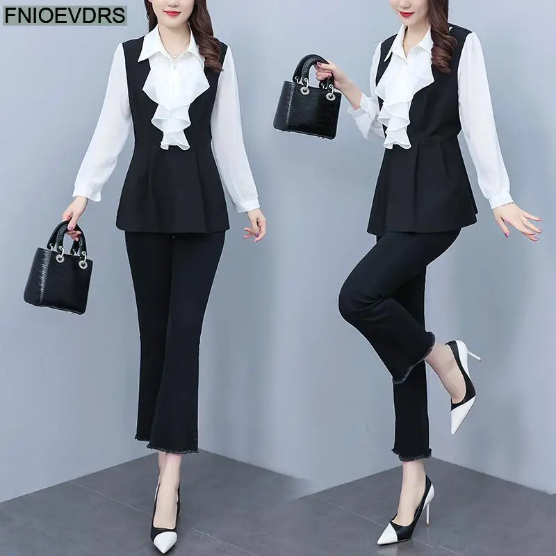 L-5XL Loose Clothes 2024 Women Spring Long Sleeve Elegant Ruffles White Shirts Casual Retro Tunic Peplum Tops And Blouses