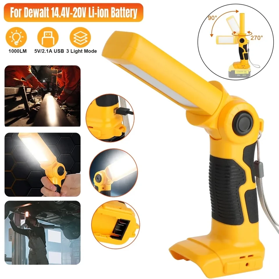 Led Light For Dewalt 18V Li-ion Battery Portable Spotlight Outdoor Work Fishing