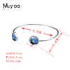 2023 New Arrival Fashion Van Gogh Starry Night Paintings Glass Dome Bangle Cuff Jewelry Handmade Golden Color Bangles 5