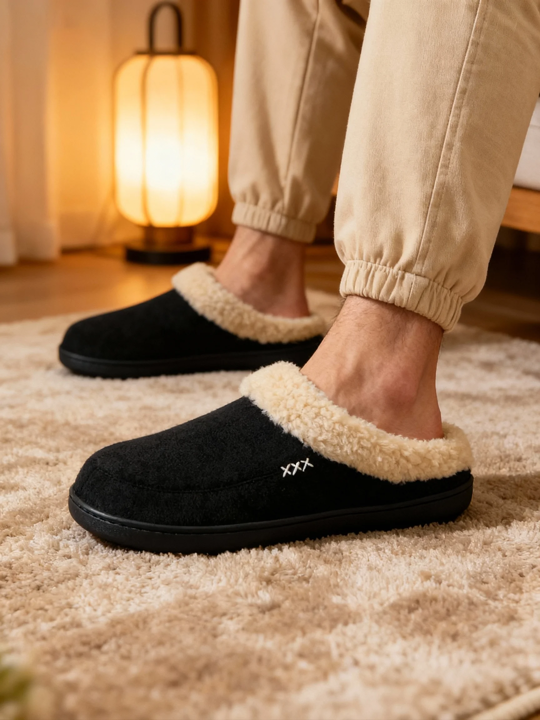 Männer Winter Warme Ful Hausschuhe Männer Hausschuhe Hause Hausschuhe Indoor Plüsch Größe Hausschuhe Frau Großhandel Geeignet Für Paare – Detail 2