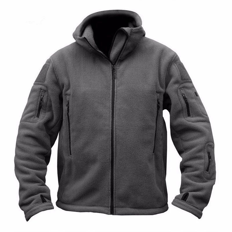 TRVLWEGO Men\'s Military Tactical Jacket Sport Warm Fleece Hooded Coat Hiking Camping Outerwear Outdoor Adventure Clothes