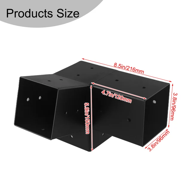 Slanted Roof Pergola Bracket Kit For 4x4 Posts – Strong Wall-Mount Hardware For Porches & Gazebos