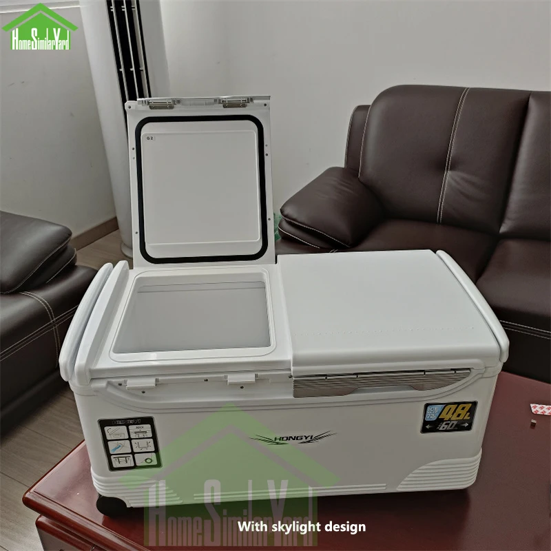 32L 48L Camping Cooler Box Picnic Fishing Large Painting Keep Cold Trolley Box 24-72H High Performance Insulation Food Storage