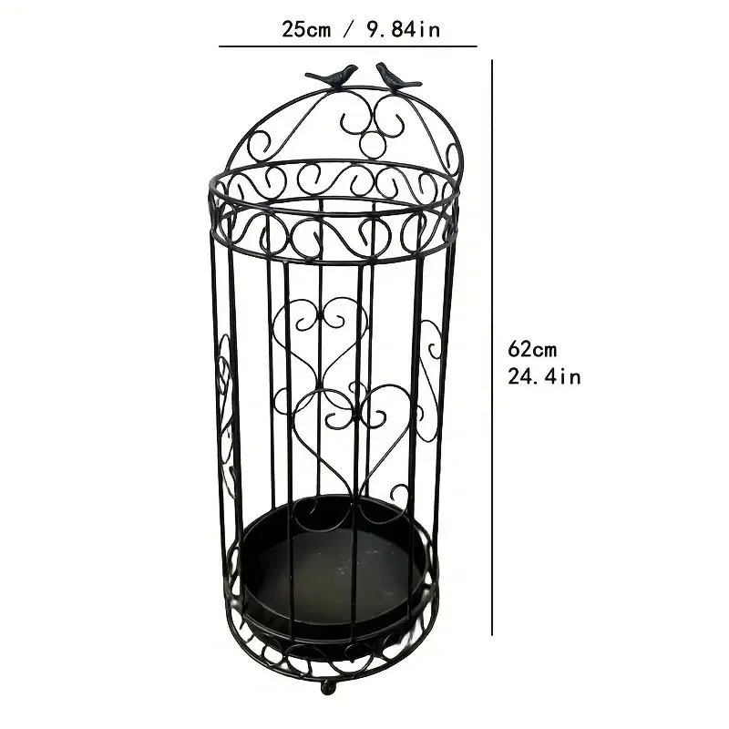 Space-Saving Umbrella Stand Conveniently stores multiple umbrellas and rain gear at home or office