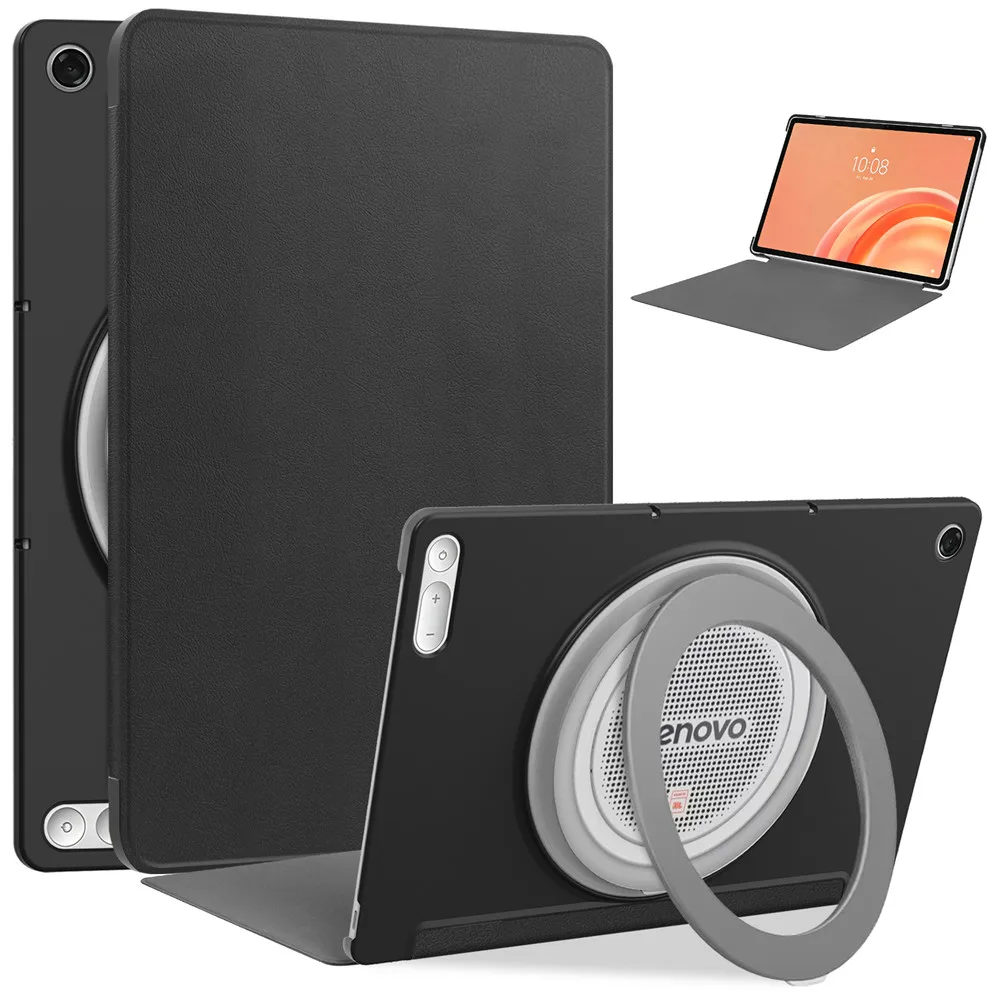 Premium PU Leather Tri-Folding Flip Stand Tablet Case - Hard Back Cover