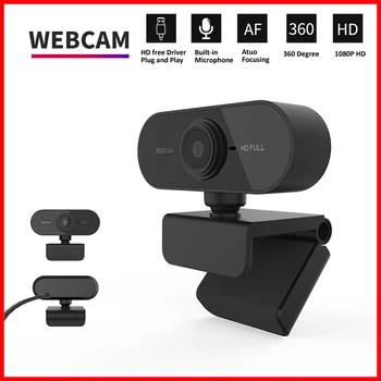 Mini webcam HD 1080p avec iler, interface procureur, compatible avec ordinateur portable, ordinateur portable, adaptée à la vidéoconférence en direct