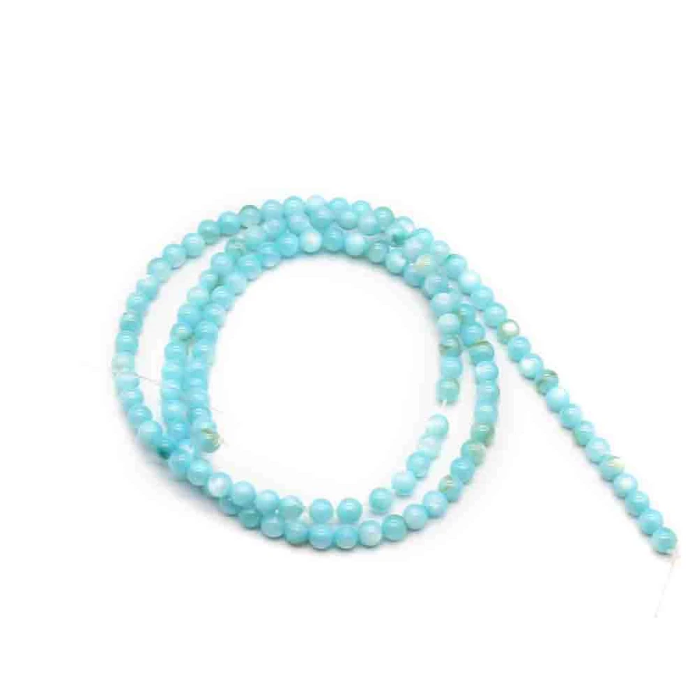 Natural Shell Beads - 3mm Small Round Dyed Loose Spacer Beads for DIY Jewelry Accessories