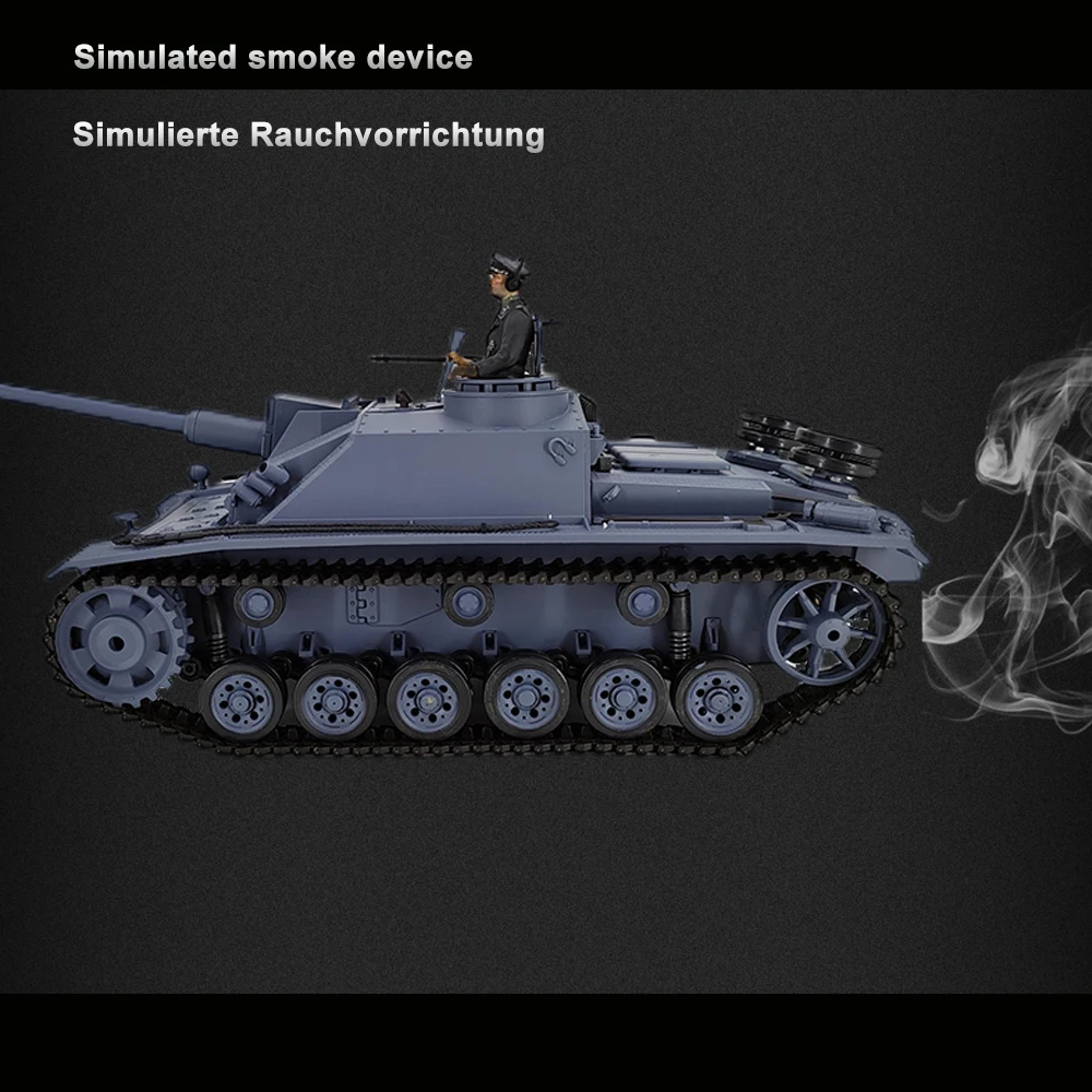 3868 Large Remote Control Assault Tank F/8 No.3 TK7.0 Airsoft BB Shooting 1/16 Scale RC  Military Vehicle Truck Collection Model 6