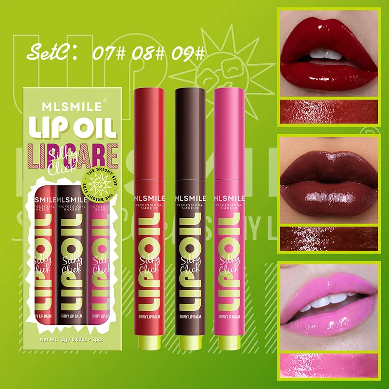 thumbnail image 1 of MLSMILE Press Lipstick Solid Lip Honey Nourishing Moisturizing Lipstick Pearl Mirror Lip Oil Set, 1 of 5