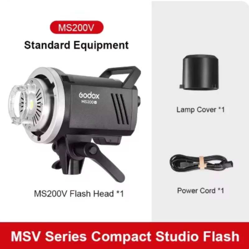 Godox 200W MS200V 300W MS300V LED 스튜디오 플래시 내장 2.4G 무선 수신기 경량 컴팩트 보웬스 마운트 LED 모델링 램프