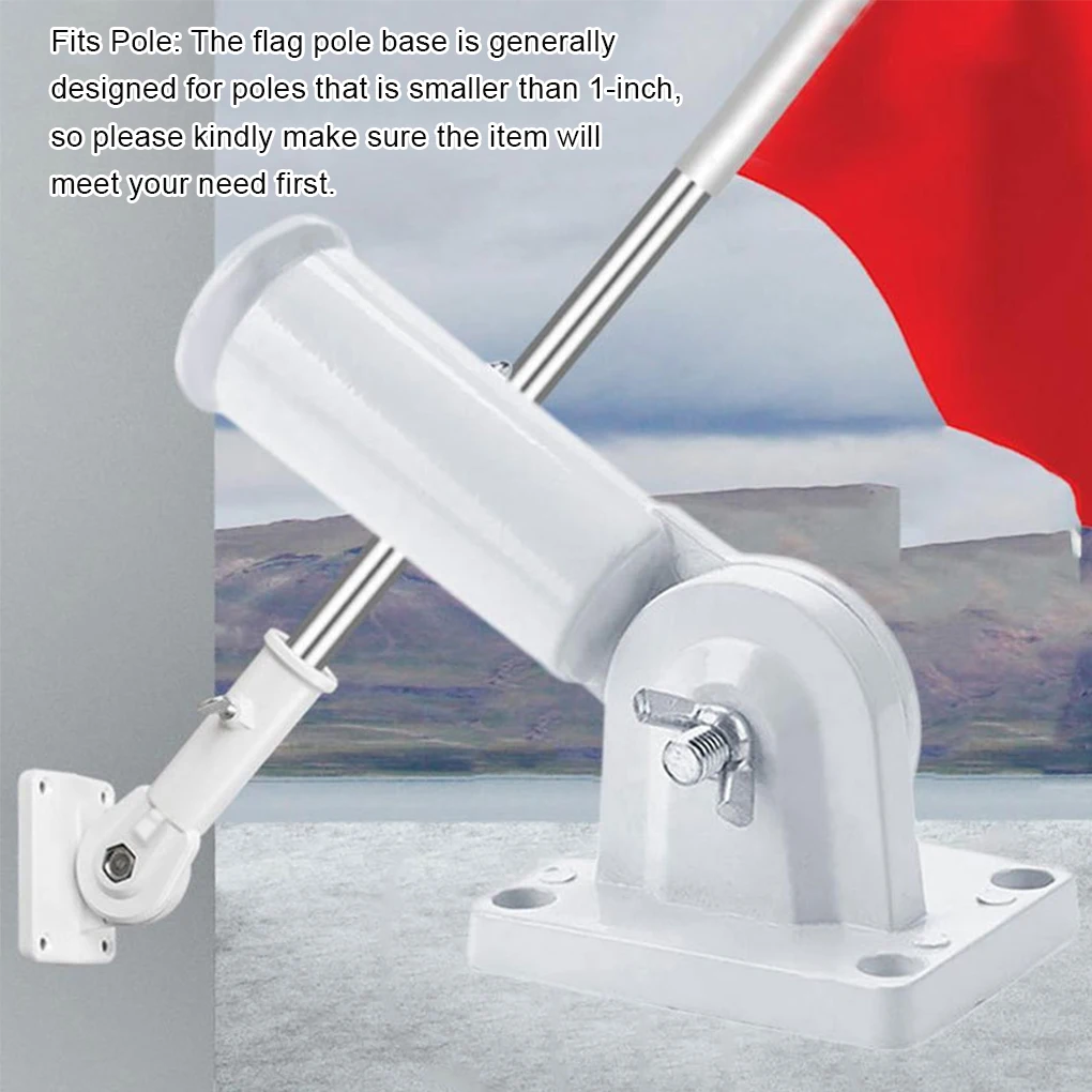 Aluminium Alloy Wall-mounted Flag Pole Holder Heavy Duty Rod Base