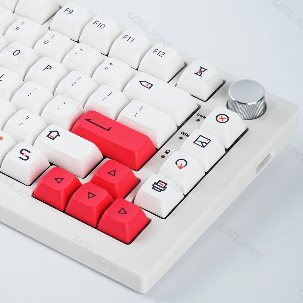USLION 126 Keys XDA Profile PBT Keycaps Pink White Personalized English Japanese Russian Key Caps for Gaming Mechanical Keyboard