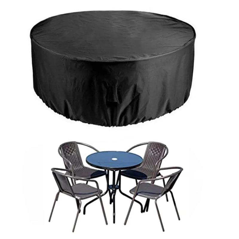 Durable Oxford Cloth Round Table Cover: Dustproof, Rainproof & Sunproof Outdoor Protection