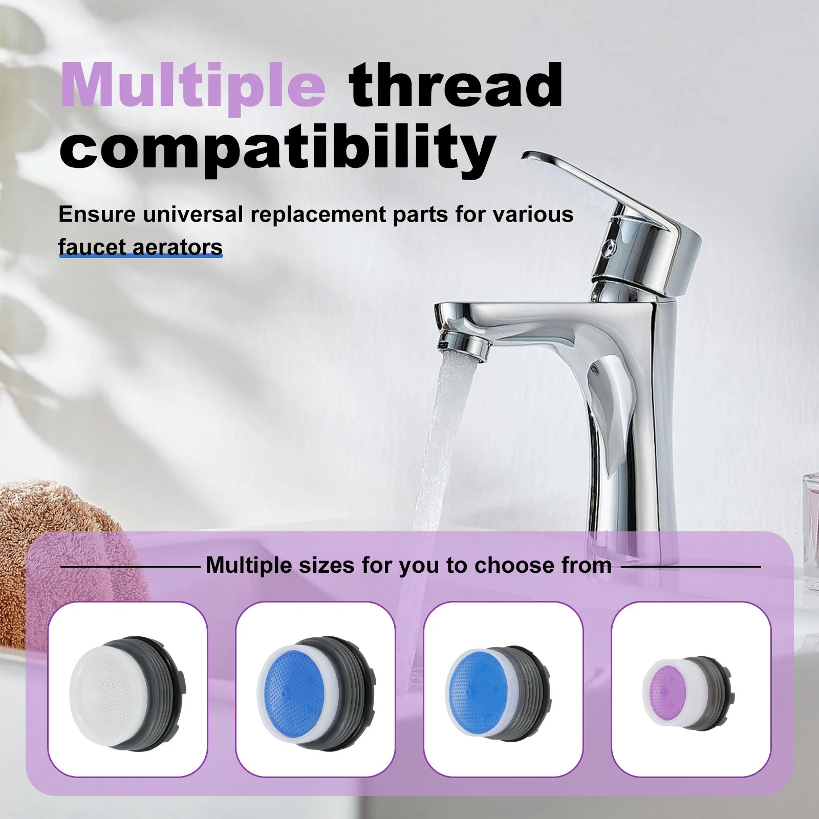 40PCS Faucet Cache Aerators Plastic Faucet Bubbler with Spanner Lightweight Proof Water Saving Tap Bubbler Suitable for Kitchens