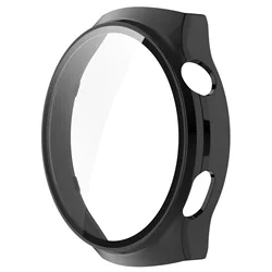 Enhanced Protective Glass Case with Tempered Screen Cover for Huawei Watch 4pro (Black)