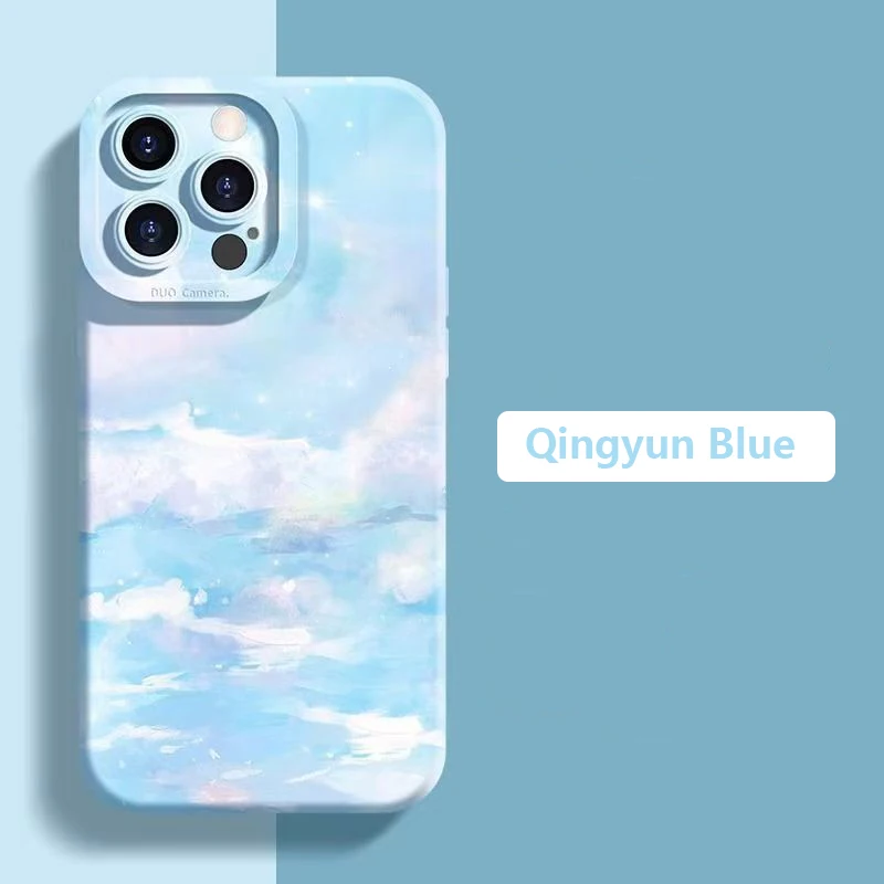 Oil Painting Clouds Silicone Phone Case Cover