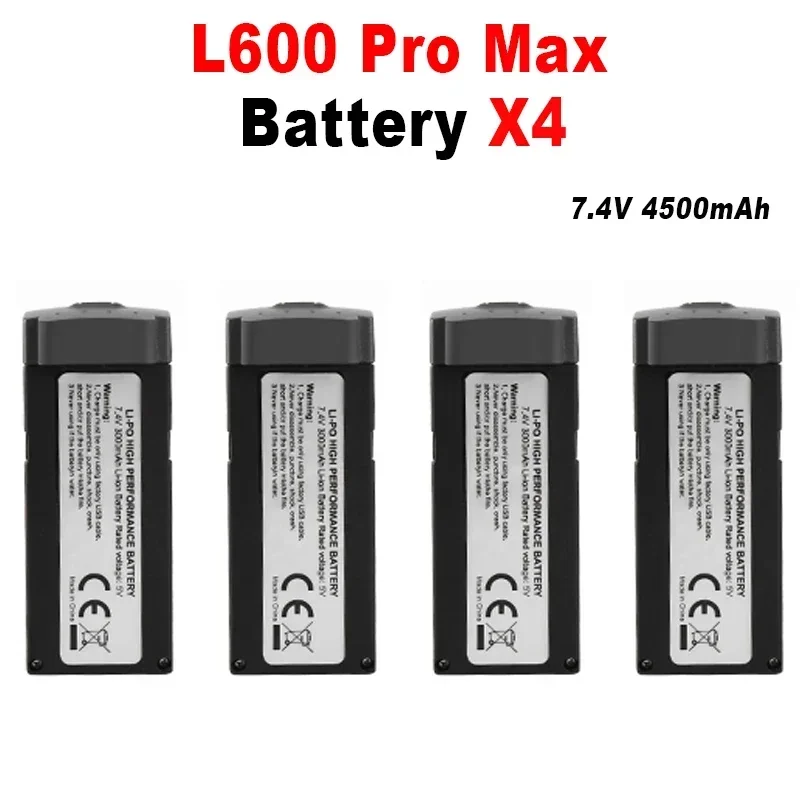 Batterie drone L600 ProMax inclinée montrant son étiquette de spécifications, parfaite pour un achat multiple.