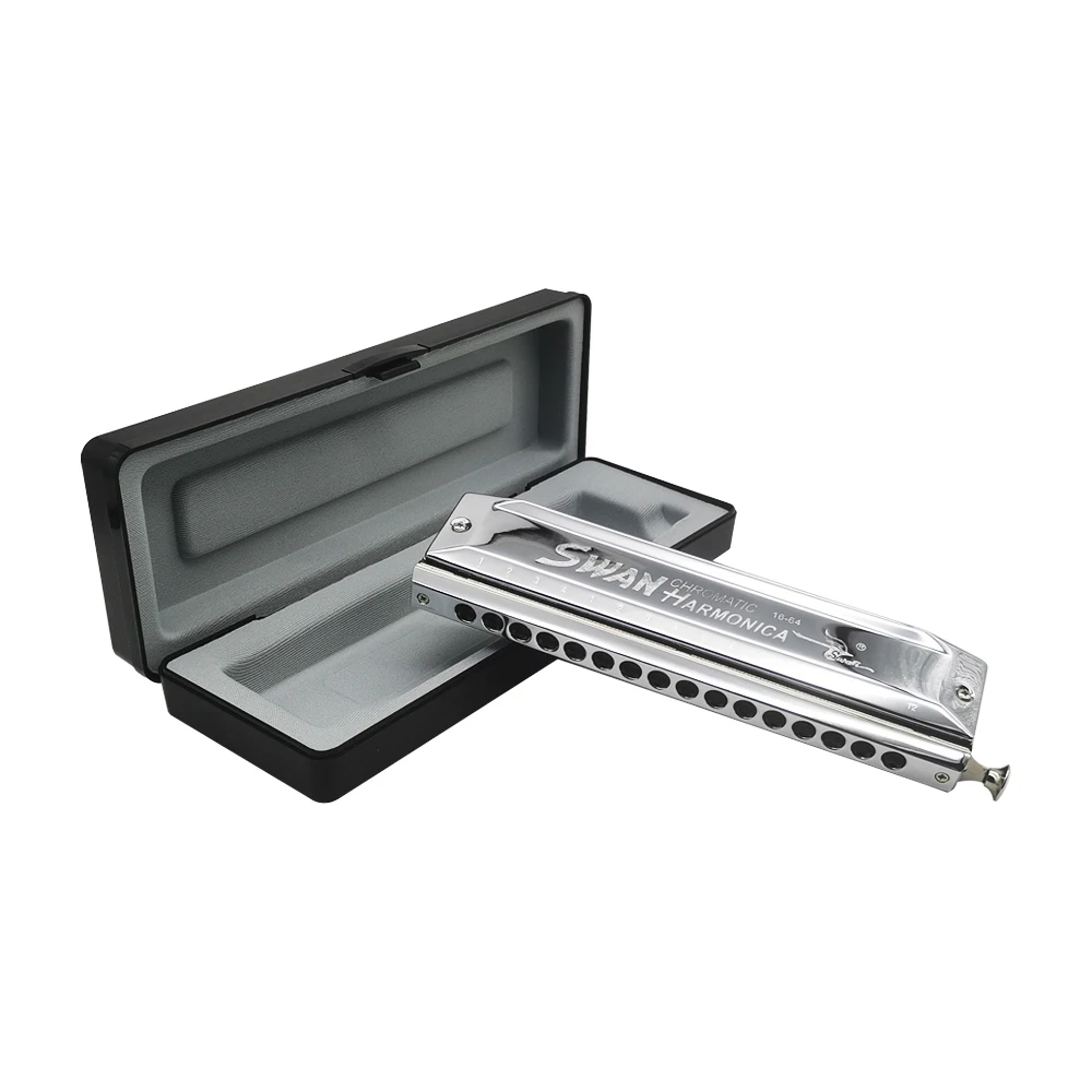 16 holes 64 tone chromatic harmonica C key harmonica square
