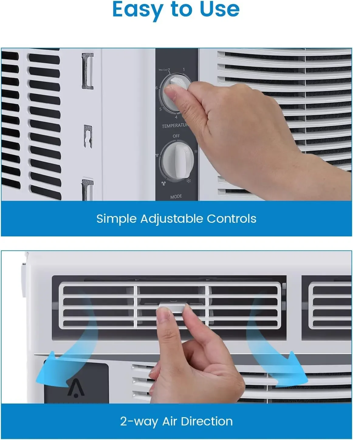 5,000 BTU Small Window Air Conditioner - Cool Up To 150 Sq.ft. with Manual Adjustable Fan and Cooling Modes, for Small Room 6