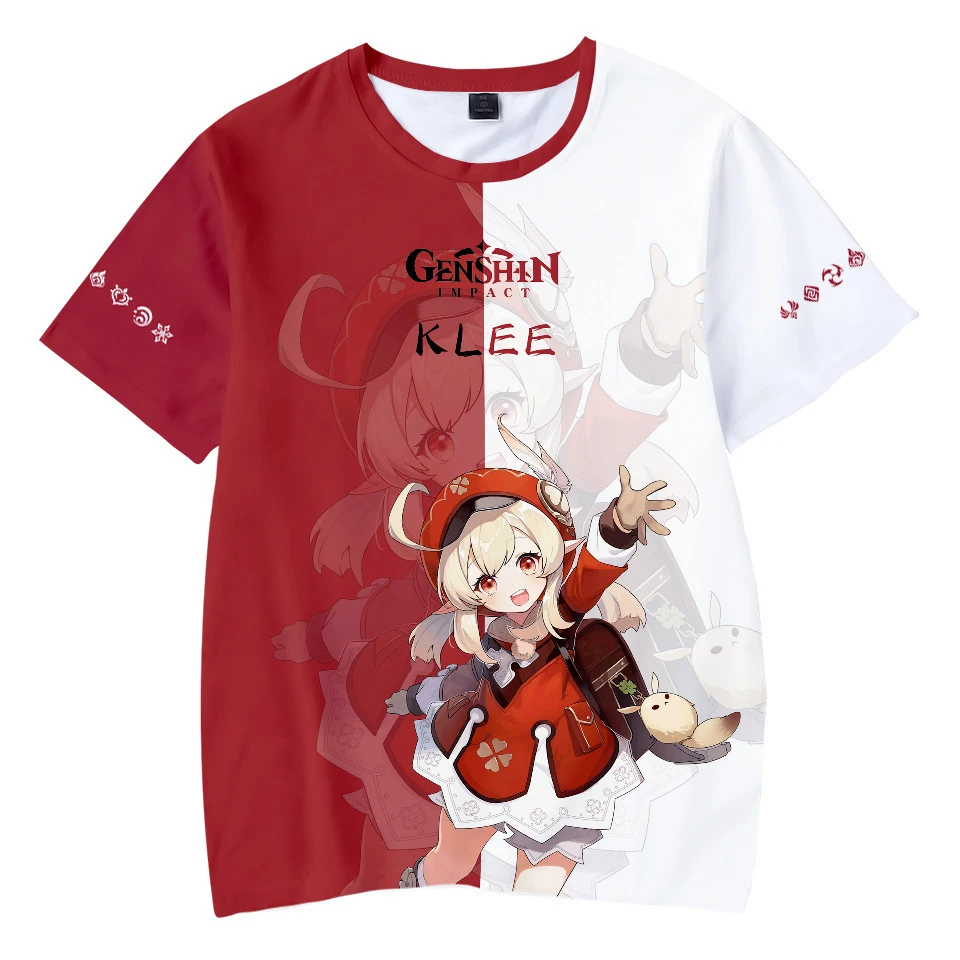 Hot Game Genshin Impact Klee 3D Print Kids T Shirt  Fashion Casual Cartoons T-shirt Boy Girl Unisex Children's clothing Tshirt baby girl cotton t shirt	