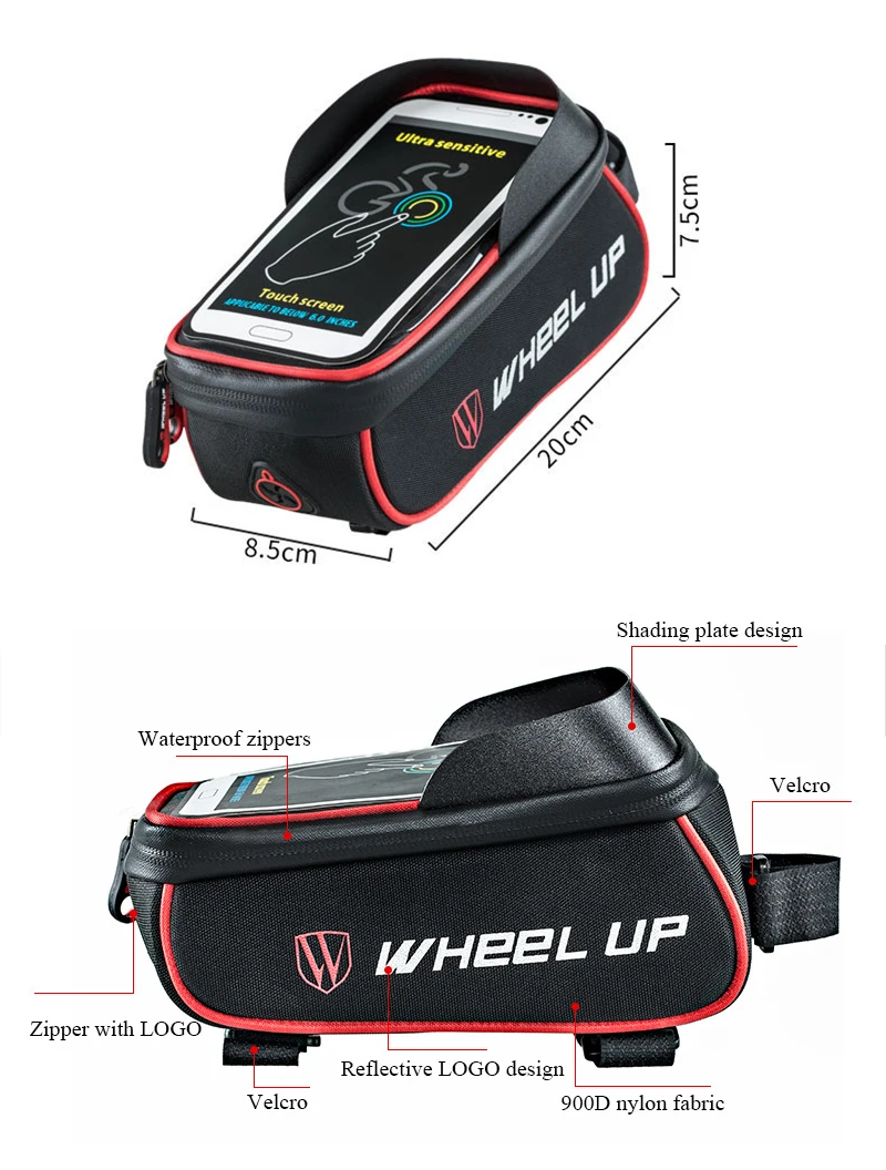 Sac étanche Pour Tube Supérieur De Vélo – Avec Support De Téléphone Intégré – Universel