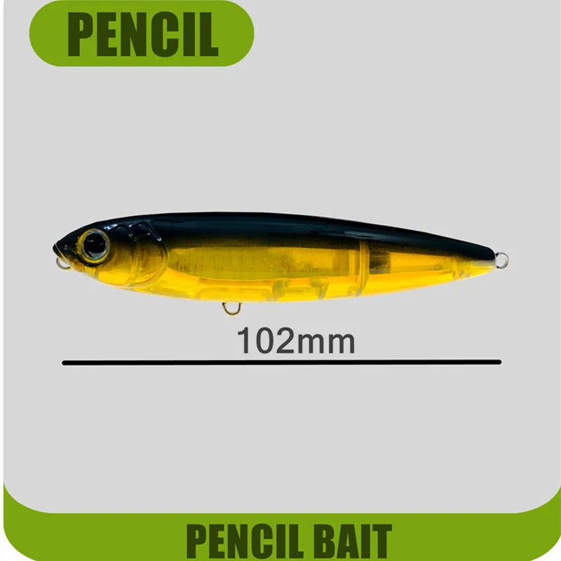 GREENSPIDER Topwater Pencil Surface Fishing Lure - Walk The Dog Artificial Saltwater Bait