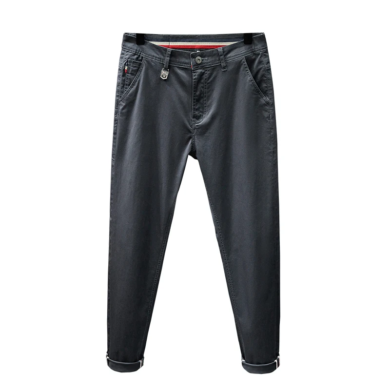 2024 New High end Light Business Jeans for Men's Large Size Small Straight Western Pants Elastic Slim Fit Plus Long Pants