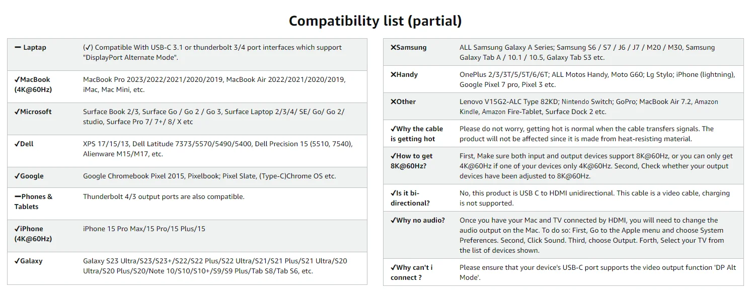 USB C auf HDMI-kompatibles Kabel 8K 4K Typ C auf HDMI 2.1 Thunderbolt 3 4 bis 8K60Hz 4K120Hz für iPhone 15 MacBook Huawei Mate30 – Detail 11
