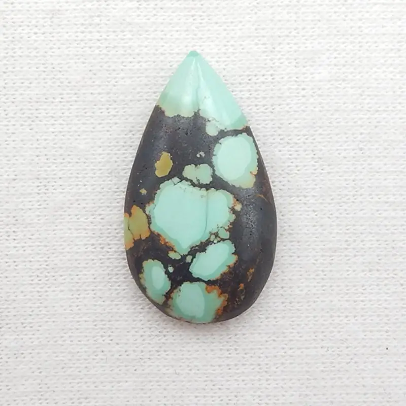 Natural Stone Turquoise Water Droplet Cabochon,24x13x4mm,2g Semiprecious Fashion Jewelry Necklace Accessories