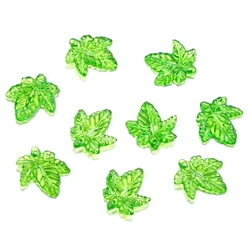 Set of Green Acrylic Leaf Charms for Jewelry Making and Crafts (30pcs Style 05)