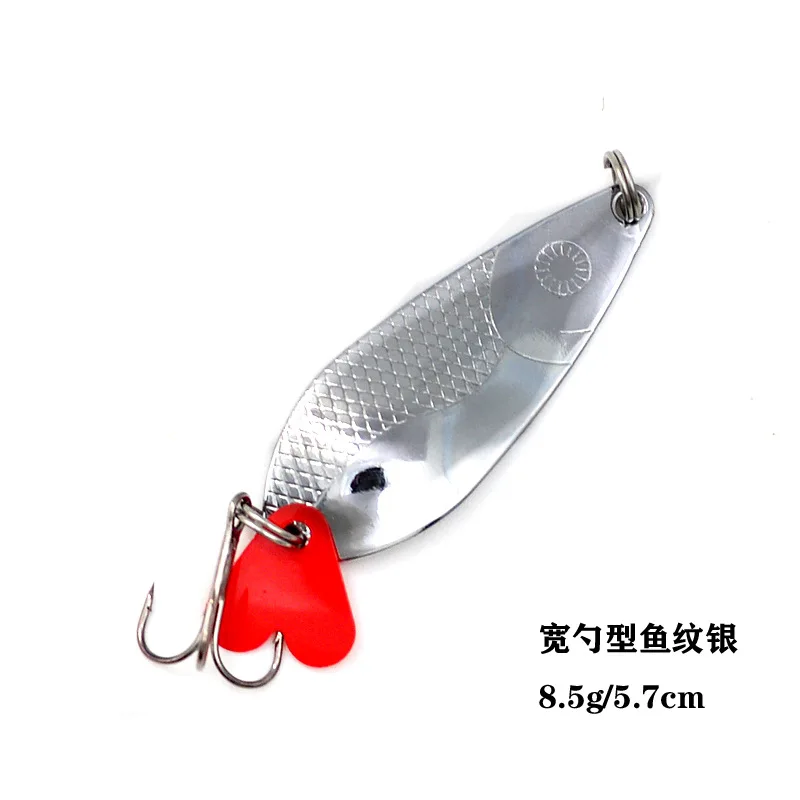 Ensemble De Cuillères De Pêche En Métal à Paillettes Avec Hameçons Triples - Appâts Durs Pour Bar, Truite, Saumon, Brochet, Doré Jaune