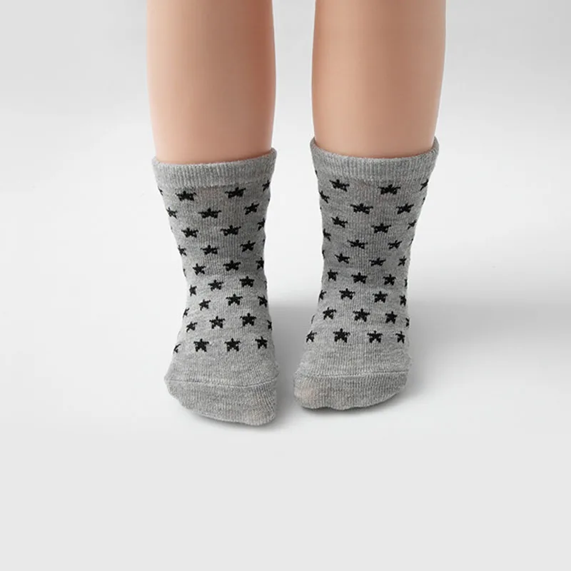 6 Pairs Kids Socks Striped Star Pattern Non-slip Floor Socks For Toddler Baby Boys Socks 4