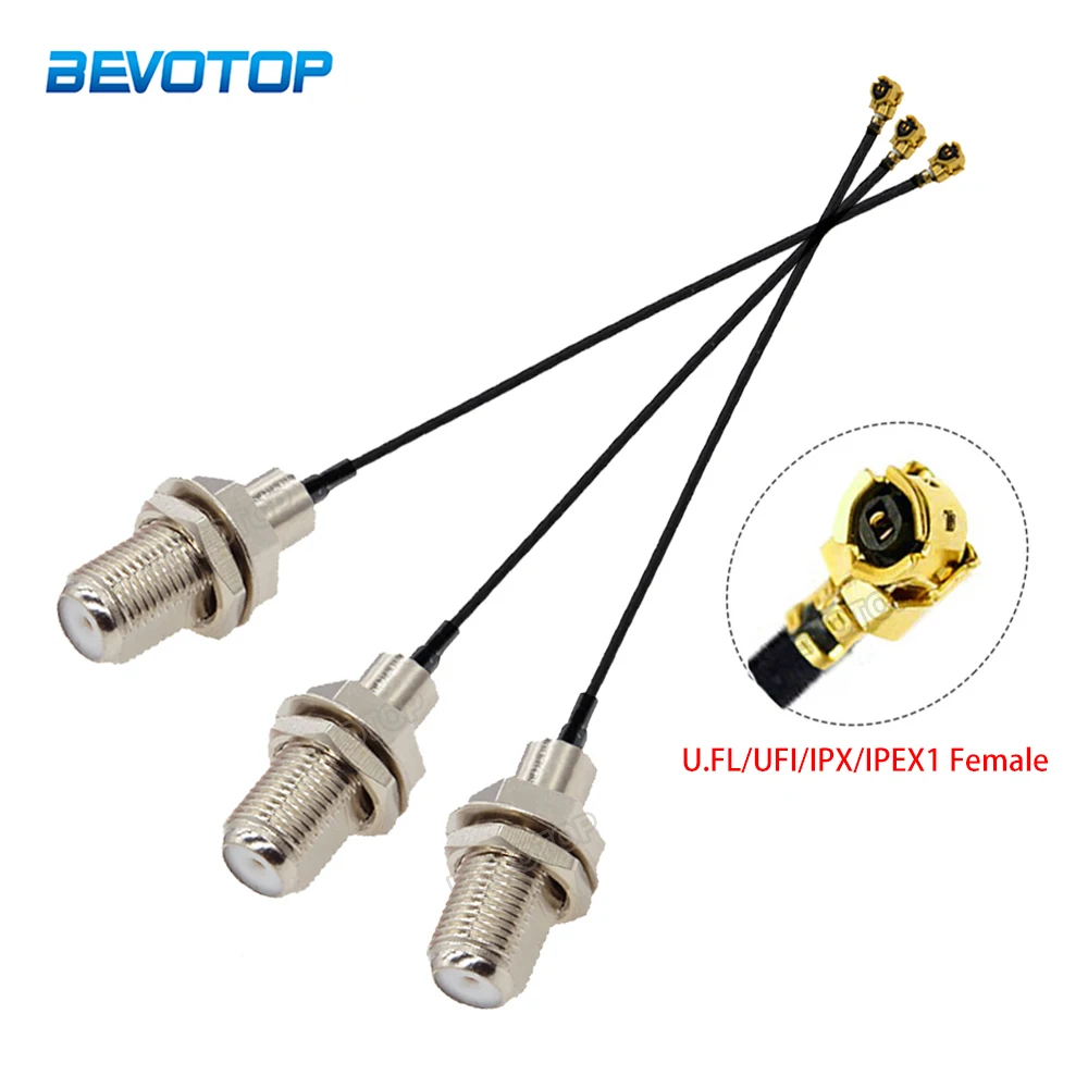 

1PCS F Female Jack to uFL/u.FL/IPX/IPEX-1 Female Jack Connector 50 Ohm RF1.13 RF Coaxial Pigtail 3G Antenna Extension Coax Cable