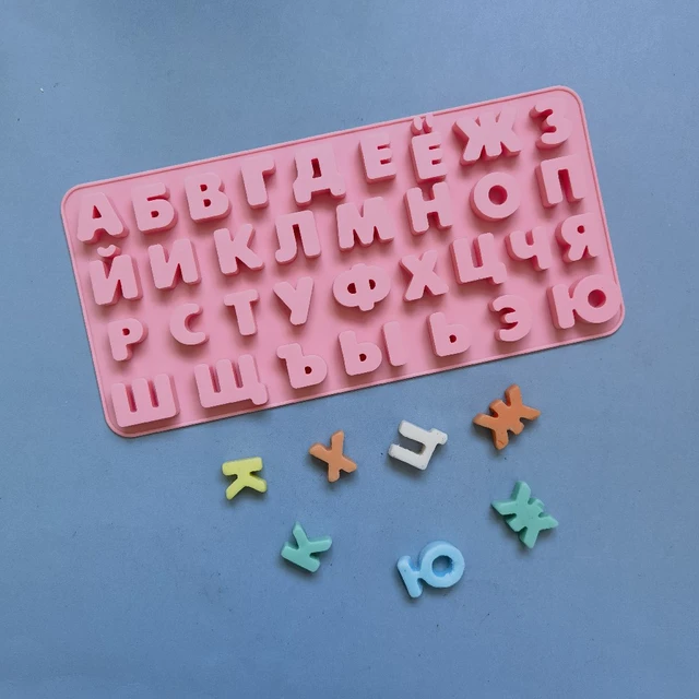 3D Russian Alphabet Silicone Mold Letters Chocolate Molds Cake