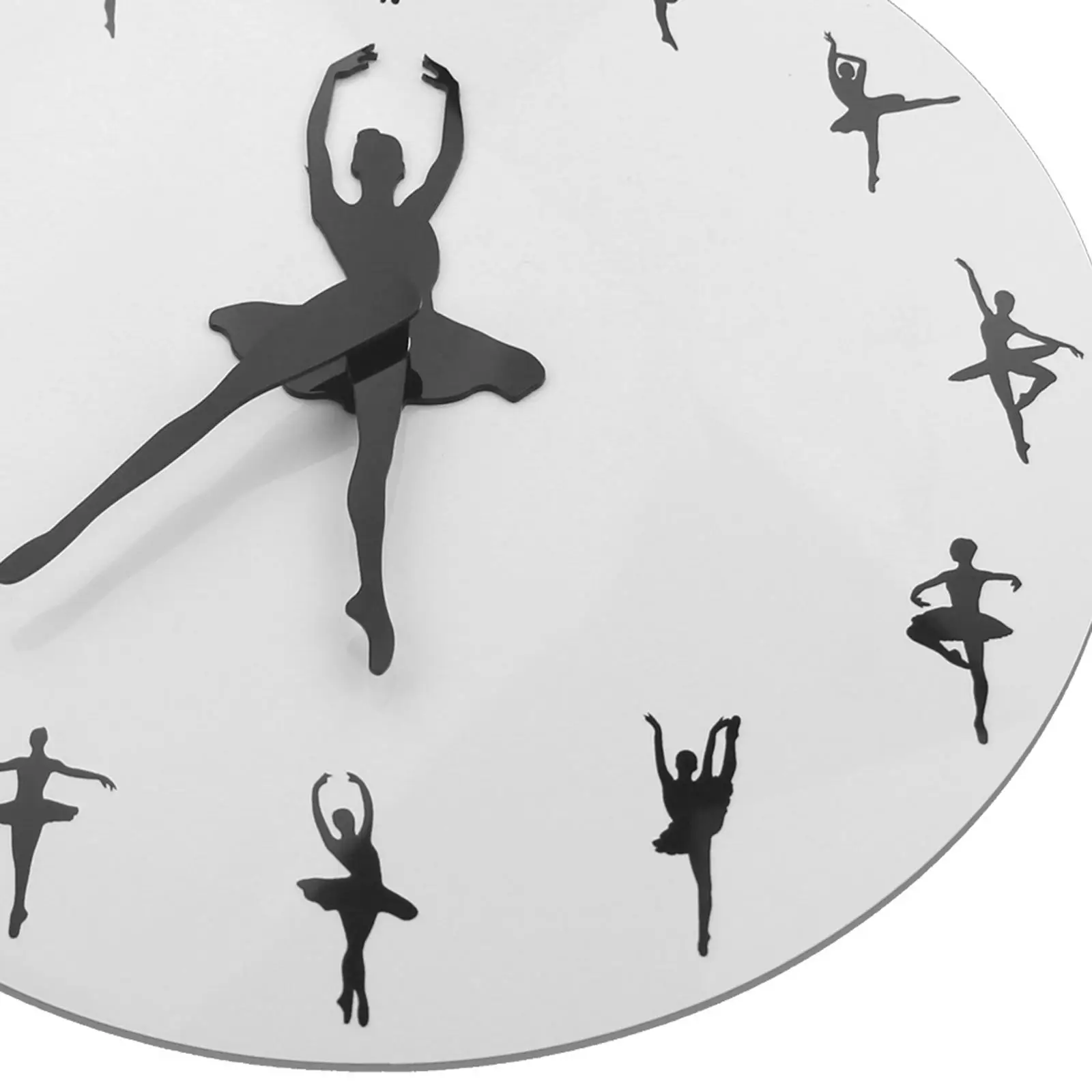 Ballerina Wall Clock Round Quiet Acrylic Decorative Clock for Living Room Dancing Studio Girls Room Office Housewarming Gift