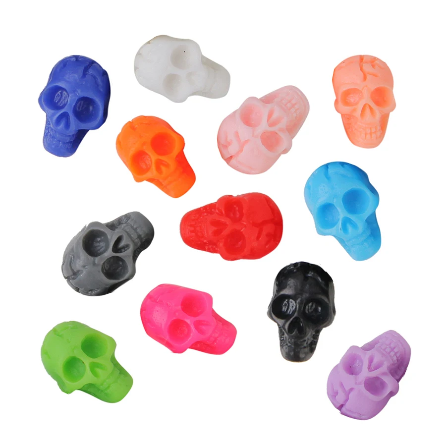 10/30/50/100 Stück Harz Totenkopf Nail Art Charms Flatback Perlen, Punk Halloween Party Nageldekoration – Detail 6