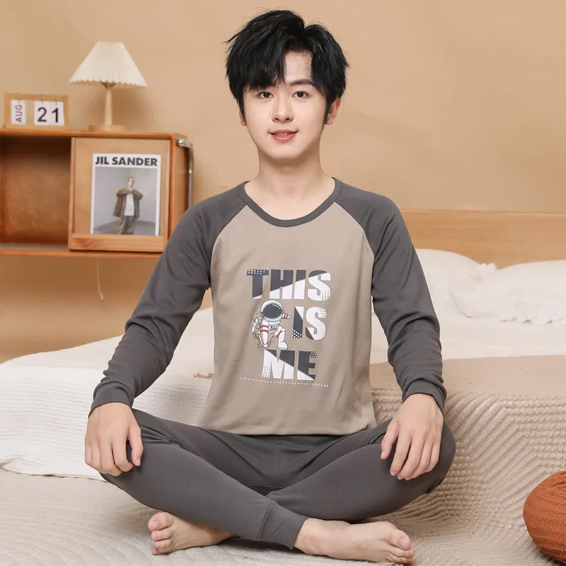 أطقم بيجامات للأولاد والبنات ملابس نوم قطنية شتوية ملابس منزلية للأطفال بيجامات للأطفال ملابس نوم بيجامات للمراهقين لـ 8 10 12 14 16T