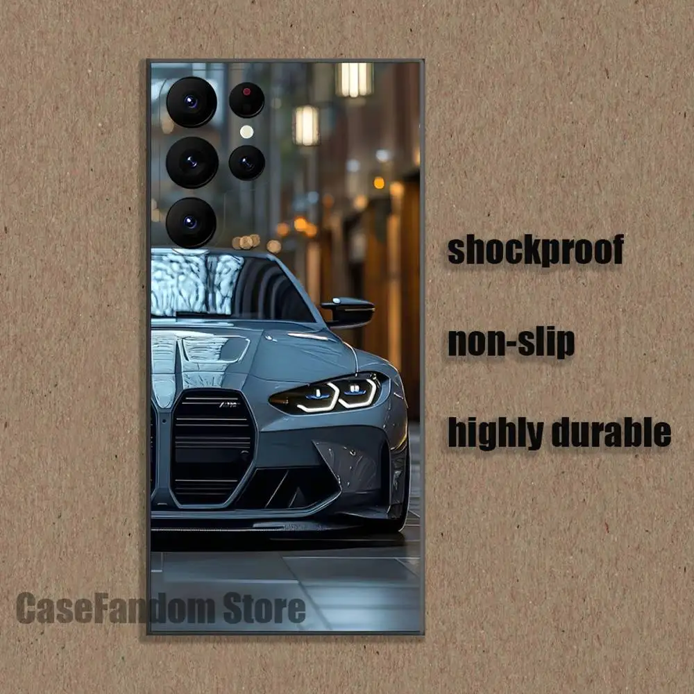 Monochrome Automotive-Inspired Phone Case - Sleek Black Cover